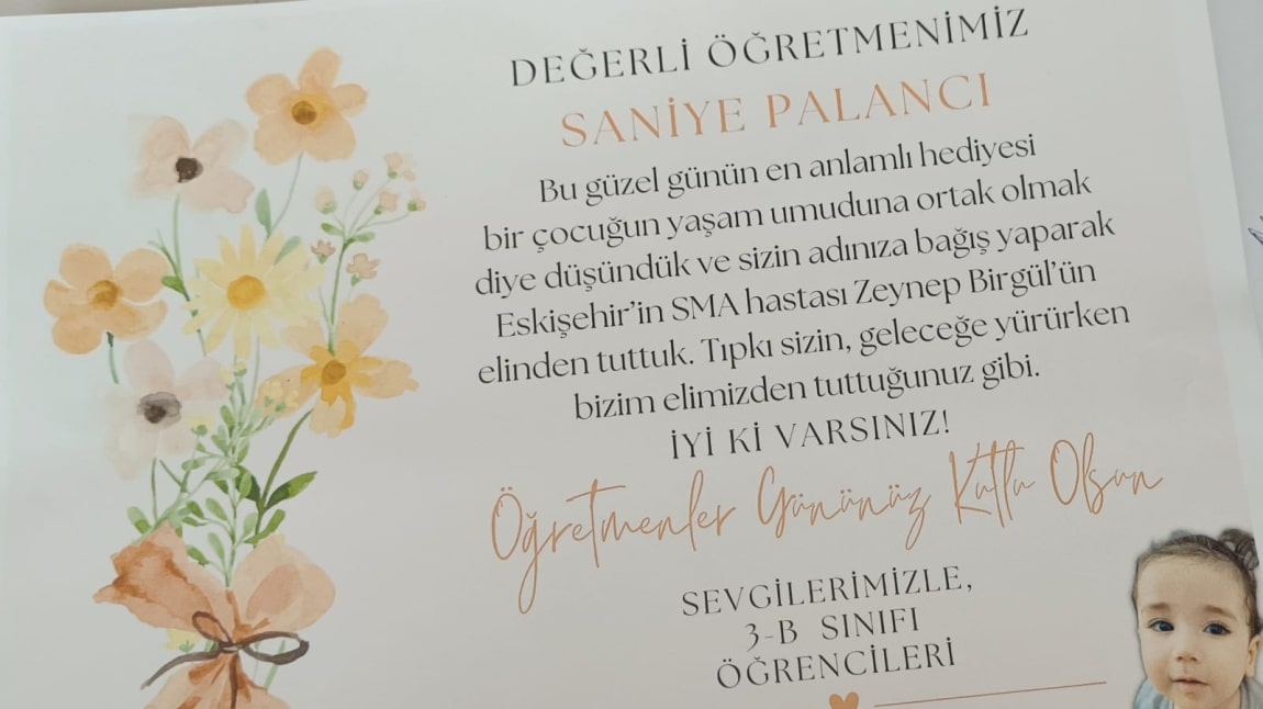 Öğretmenler gününden ÖĞRETMENİMİZE anlamlı sürpriz